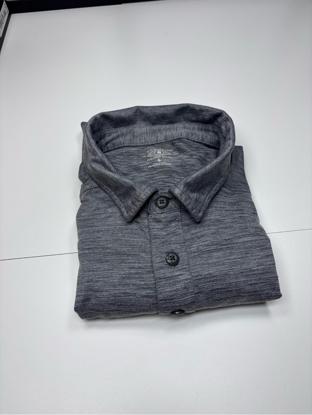 G.H. Bass & Co. Men's Performance Golf Polo Heathered Gray VGC Size L Activewear